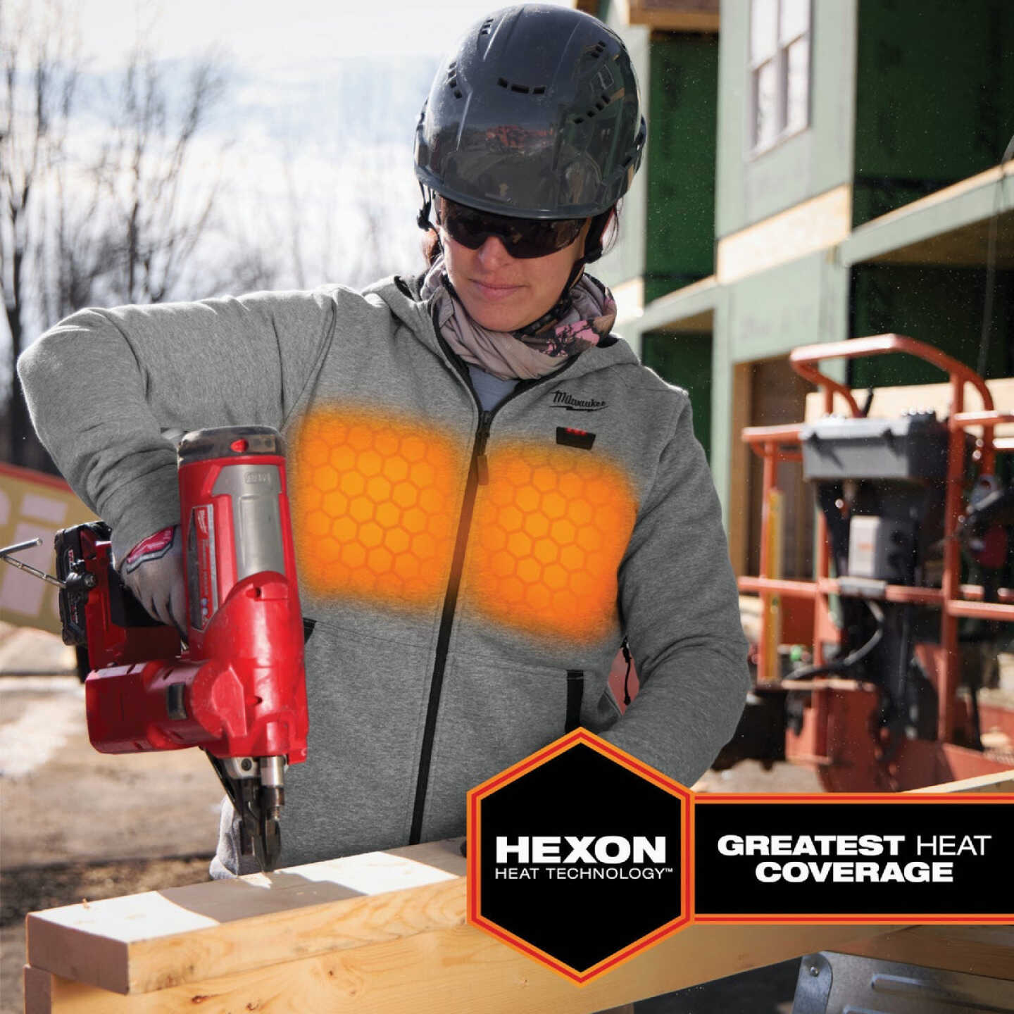 Milwaukee M12 Women's XL Gray Full-Zip Heated Hoodie Kit Image 2