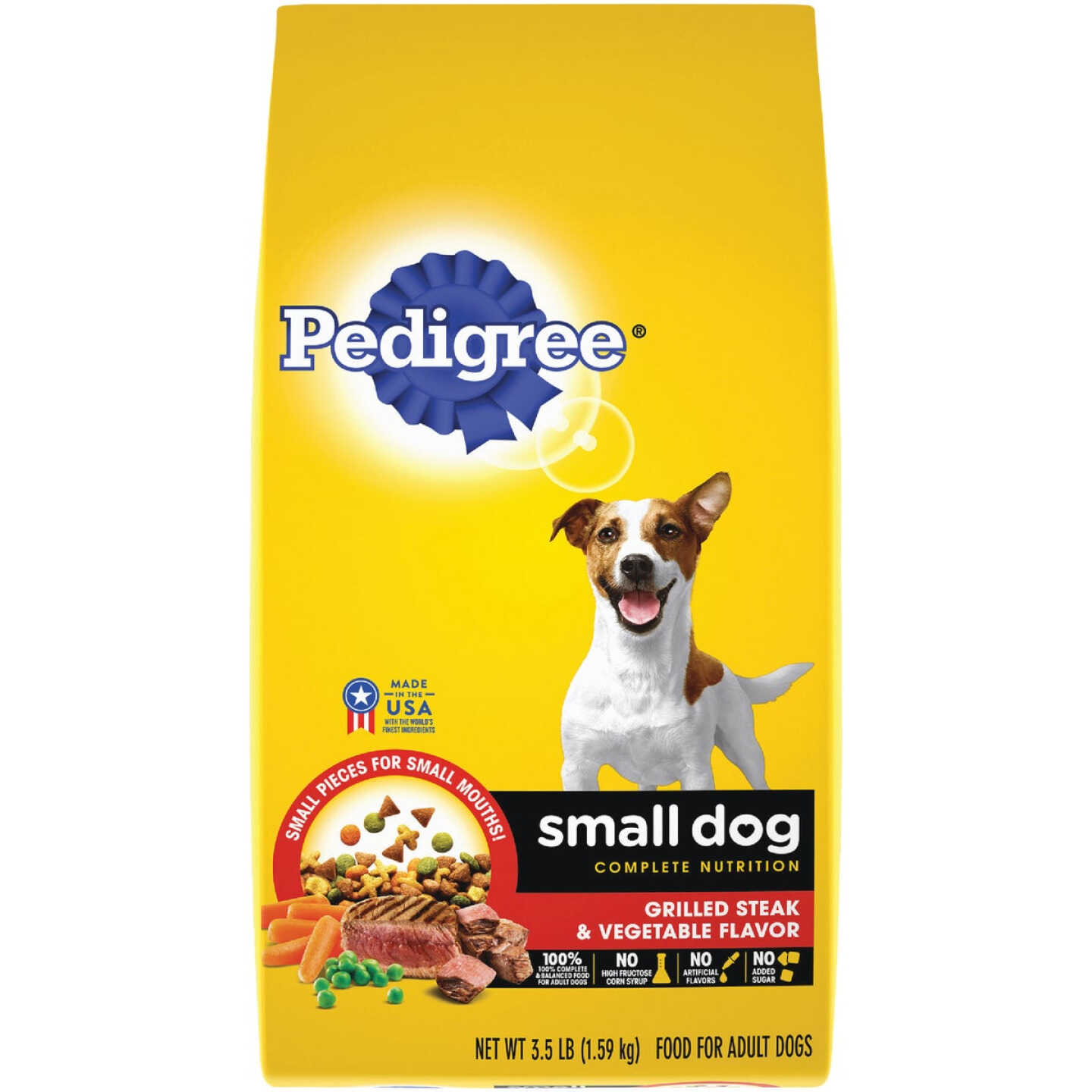 Pedigree Small Dog Complete Nutrition 3.5 Lb. Grilled Steak Vegetable Adult Dry Dog Food Image 1