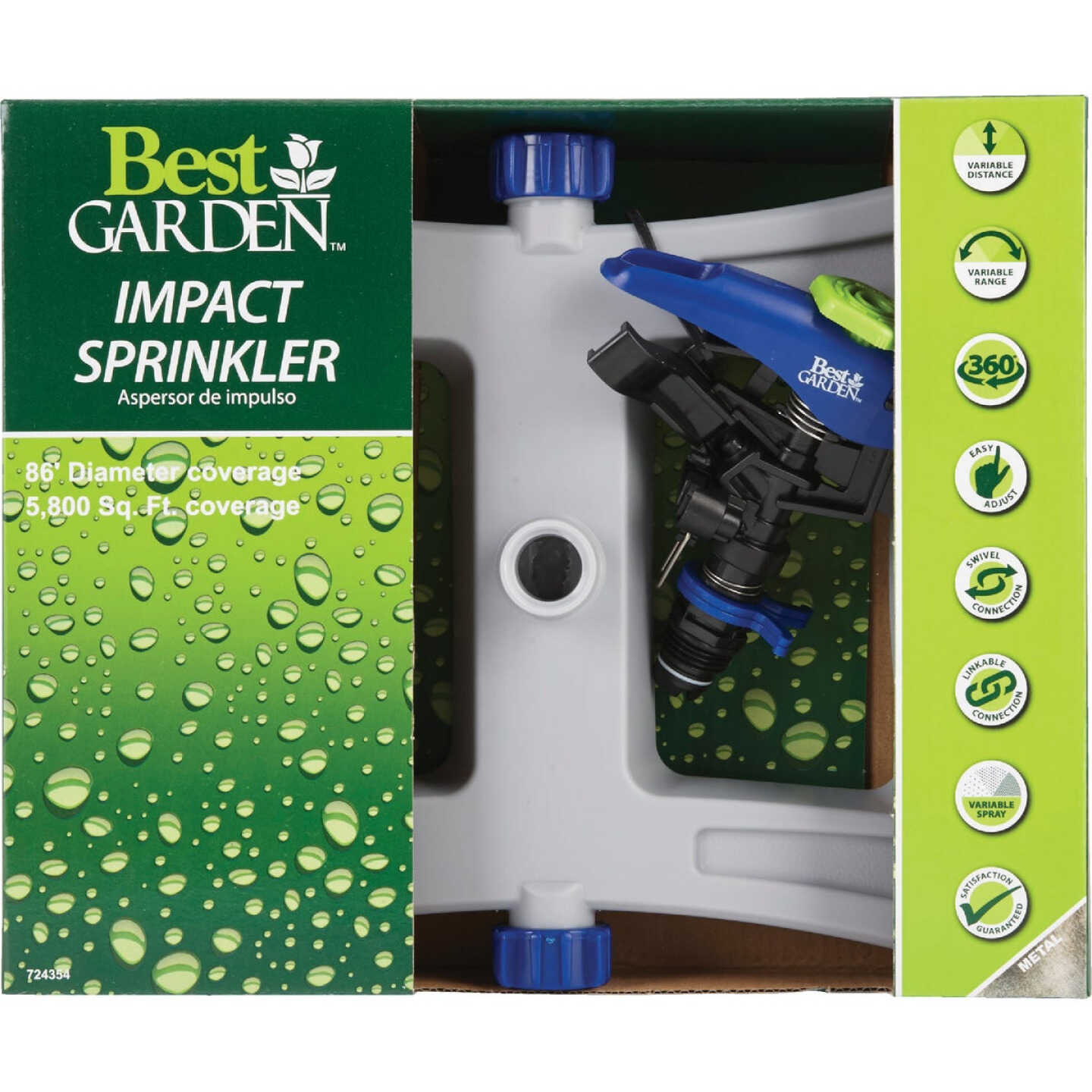 Best Garden Poly 5800 Sq. Ft. Sled Impulse Sprinkler Image 2