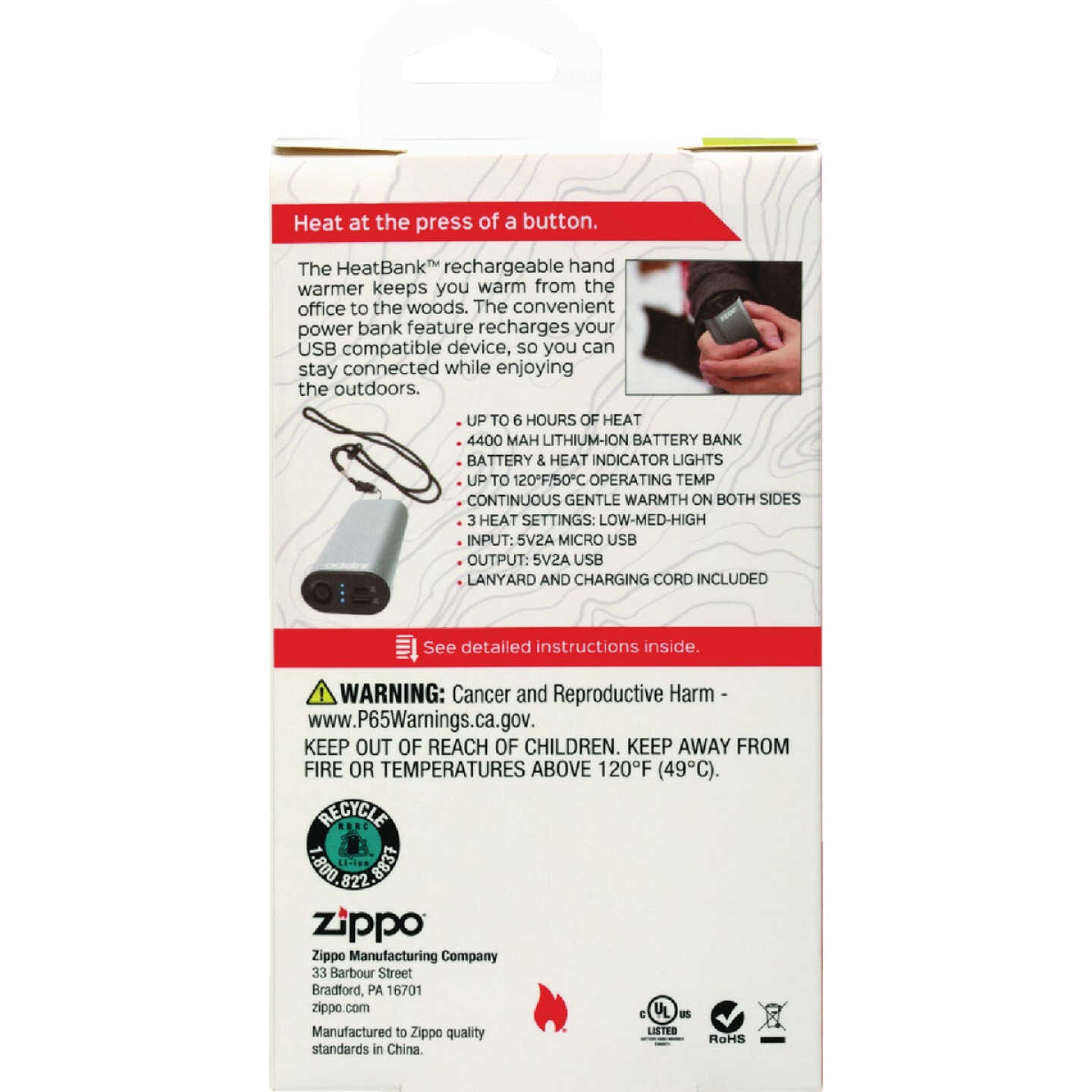 Zippo Heatbank 6 Silver Rechargeable Hand Warmer Image 3