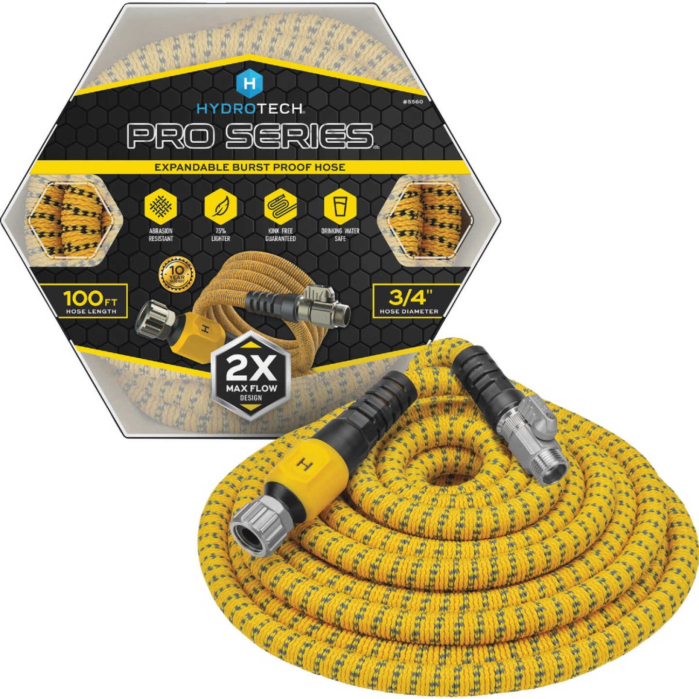 Hydrotech 3/4 In. x 100 Ft. Expandable Burst Proof Hose - Yellow Image 1