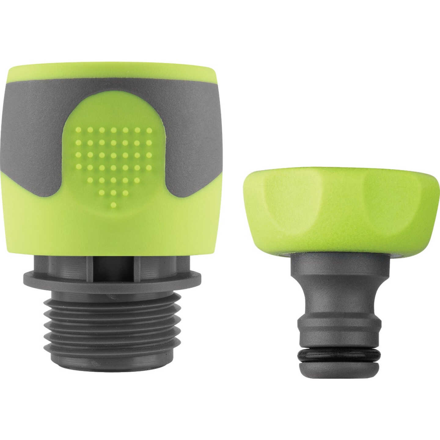 Flexzilla Standard Garden Hose Quick-Connect Coupler & Plug Kit, ZillaGreen (2-Piece) Image 1