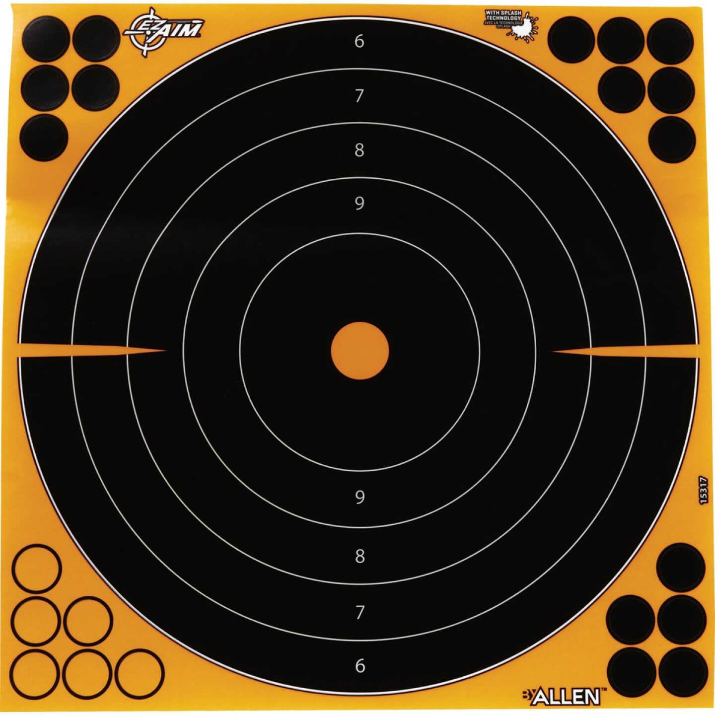 Allen EZ Aim 12 In. Dia Splash Reactive Adhesive Bullseye Target (5-Pack) Image 1