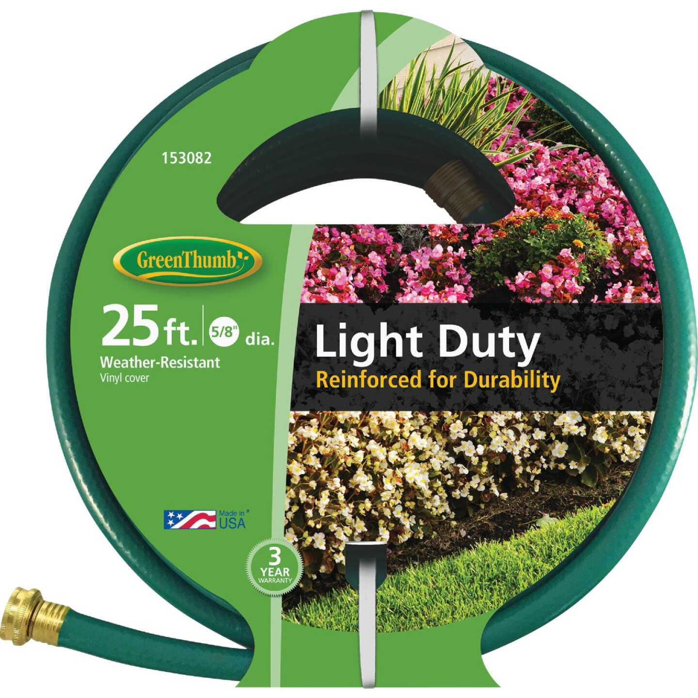 Green Thumb 5/8 In. Dia. x 25 Ft. Light Duty Vinyl Garden Hose Image 1