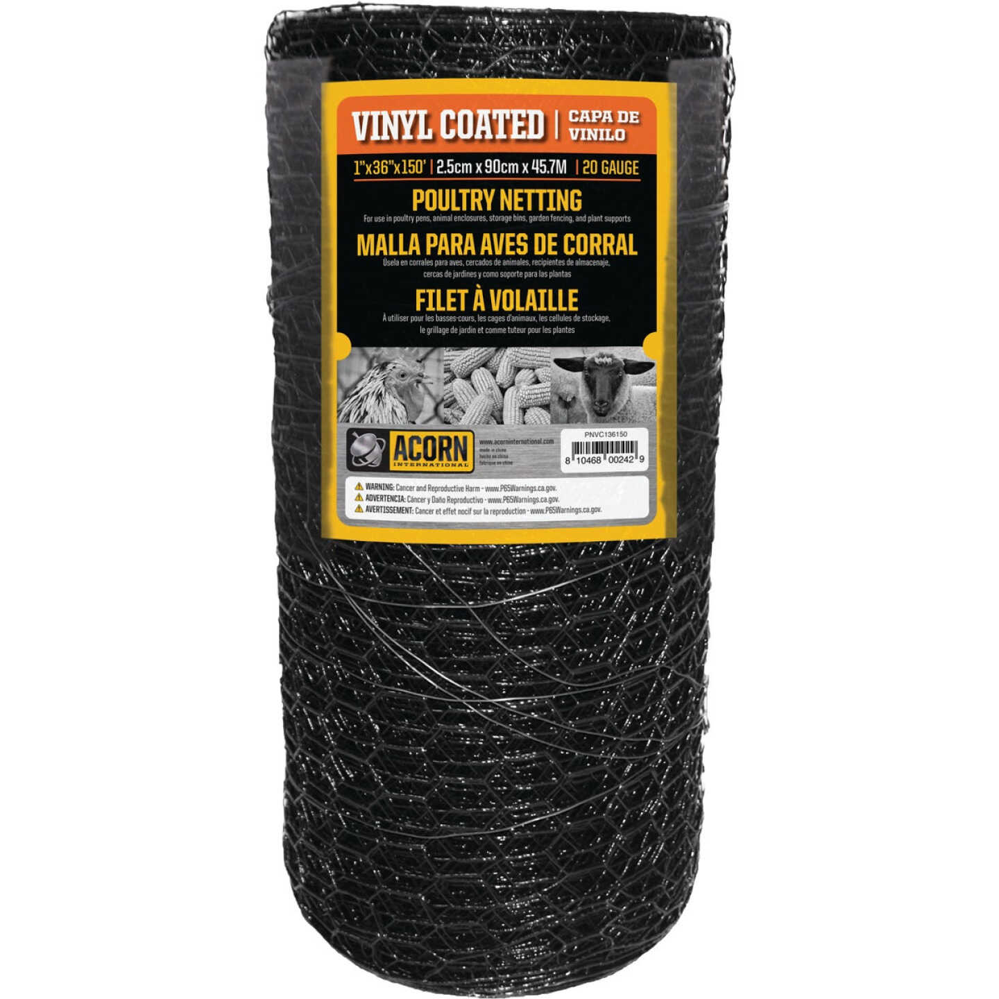 Acorn 1 In. x 36 In. H. x 150 Ft. L. Hexagonal Vinyl-Coated Wire Poultry Netting Image 4