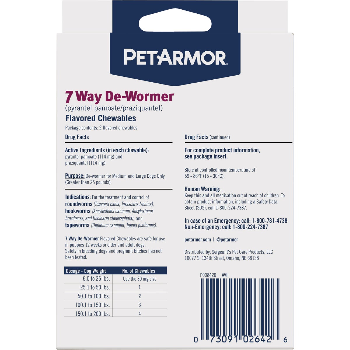 PetArmor 7-Way De-Wormer for Medium & Large Dogs (2-Pack) Image 6