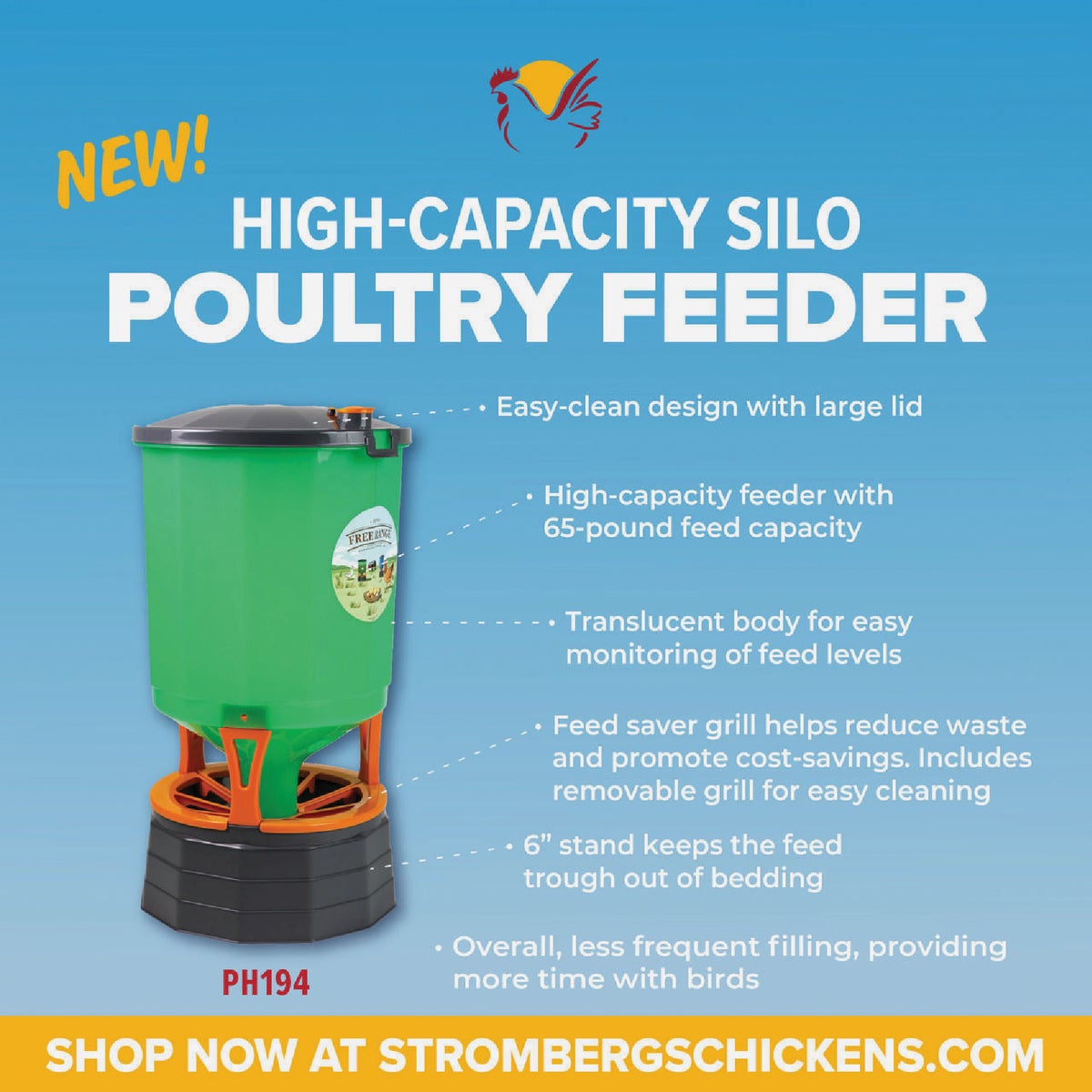 Stomberg's 65 Lb. Capacity Silo Chicken Feeder Image 2