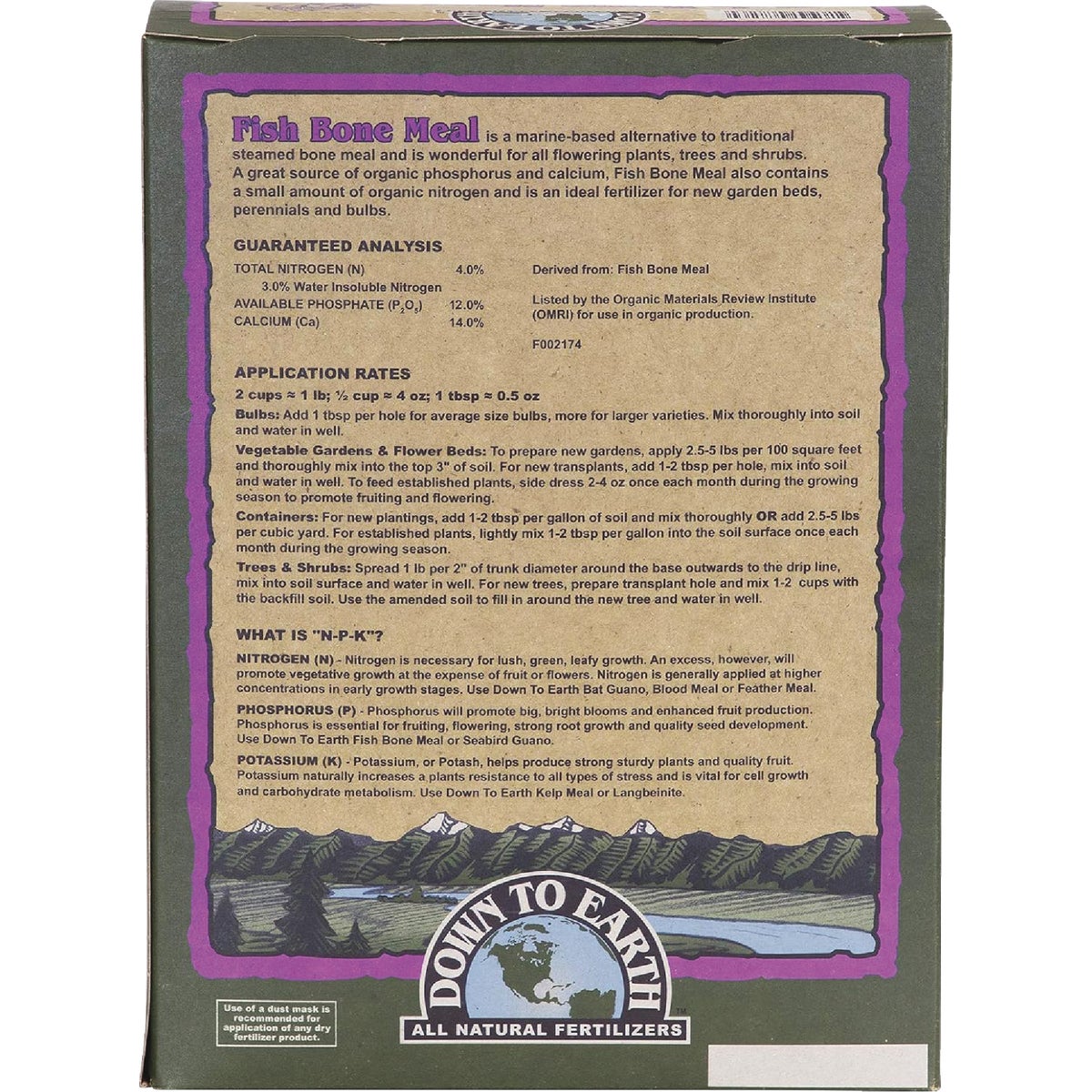 Down To Earth 5 Lb. 4-12-0 Fish Bone Meal Image 4
