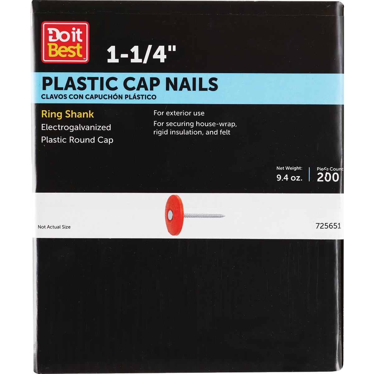 Do it 1-1/4 In. 12 ga Electrogalvanized Cap Nails (200 Ct., 1 Lb.) Image 1