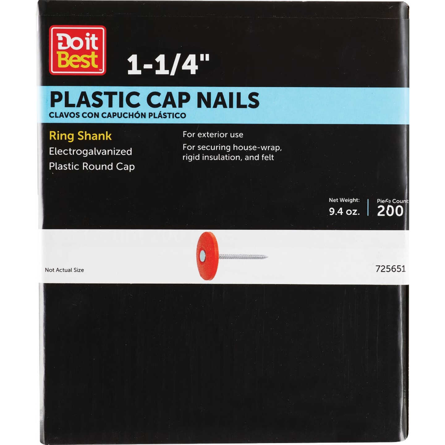 Do it 1-1/4 In. 12 ga Electrogalvanized Cap Nails (200 Ct., 1 Lb.) Image 1