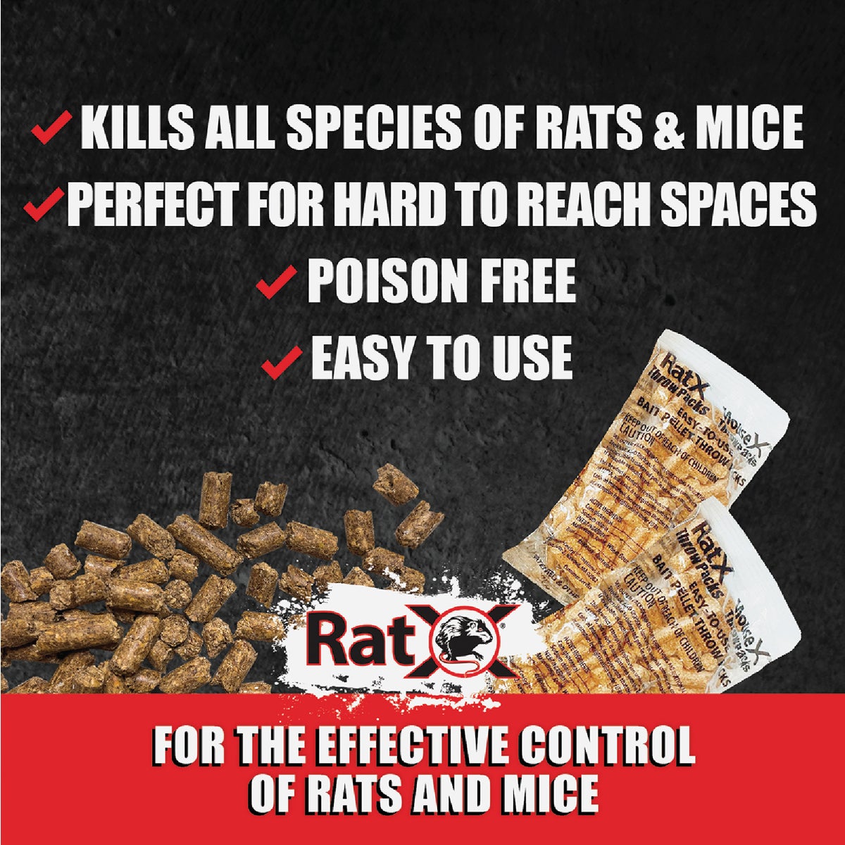 RatX Pellet Throw Pack Rat And Mouse Killer, (6-Pack) Image 2