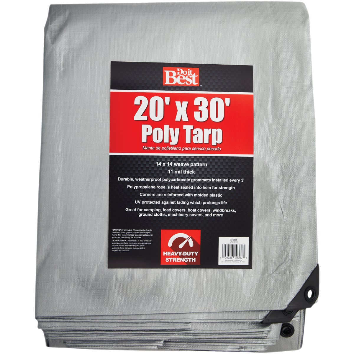 Do it Best Silver Woven 20 Ft. x 30 Ft. Heavy Duty Poly Tarp Image 1