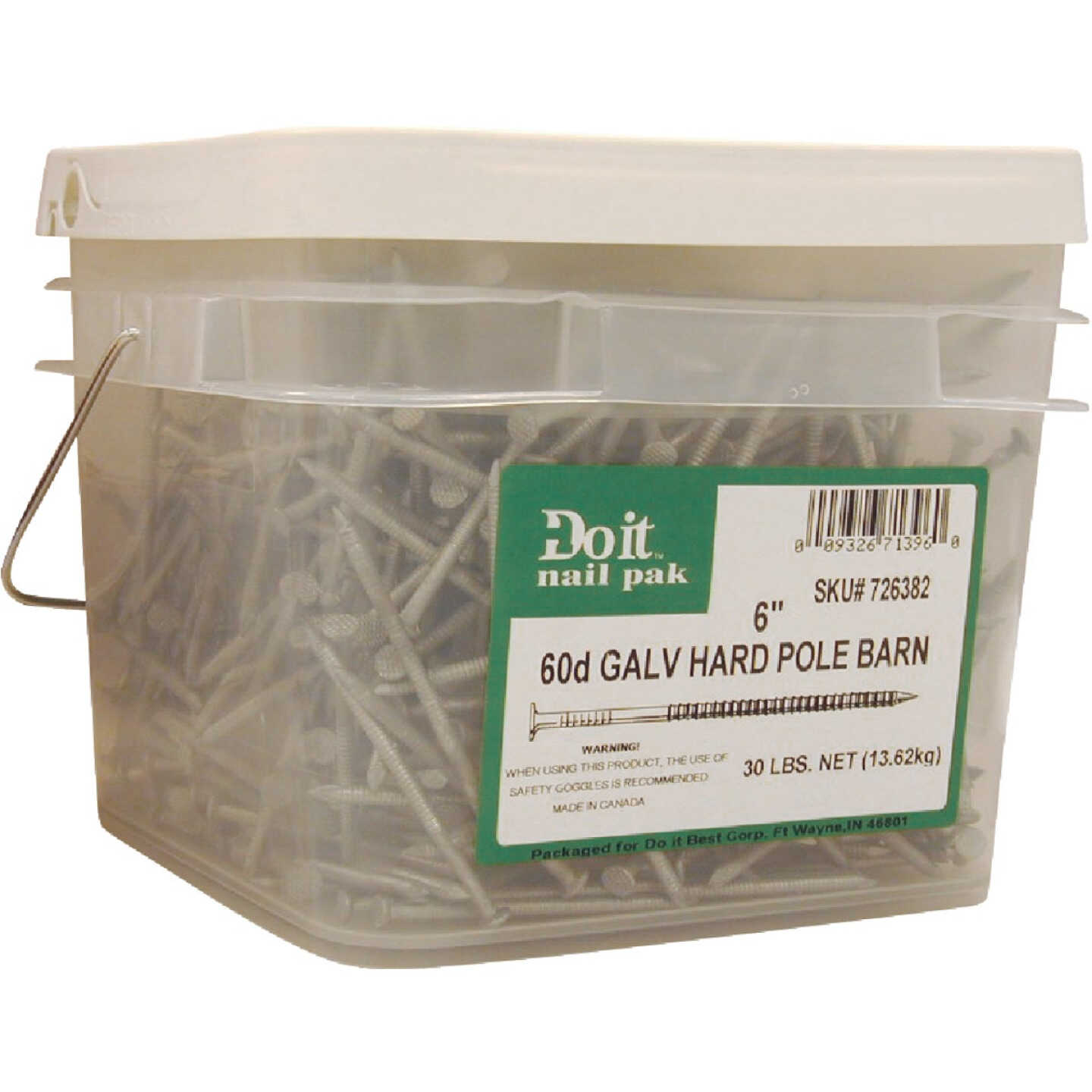 Do it Best 4 In. x 7 ga x 20d Hot Galvanized Ring Shank Pole Barn Nails (1050 Ct., 30 Lb.) Image 2