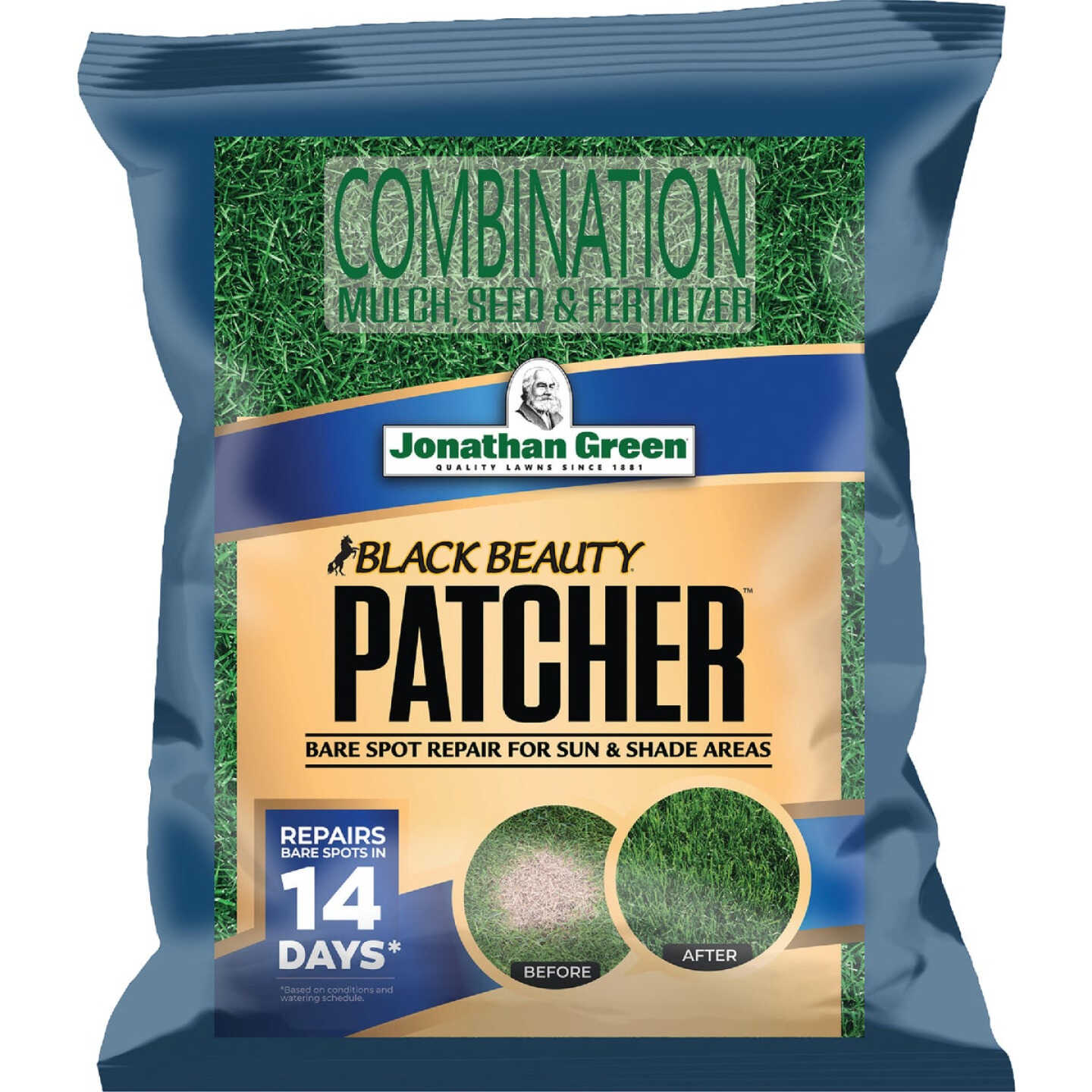 Jonathan Green Black Beauty Patcher 7 Lb. 300 Sq. Ft. Combination Mulch, Seed, & Fertilizer Image 1