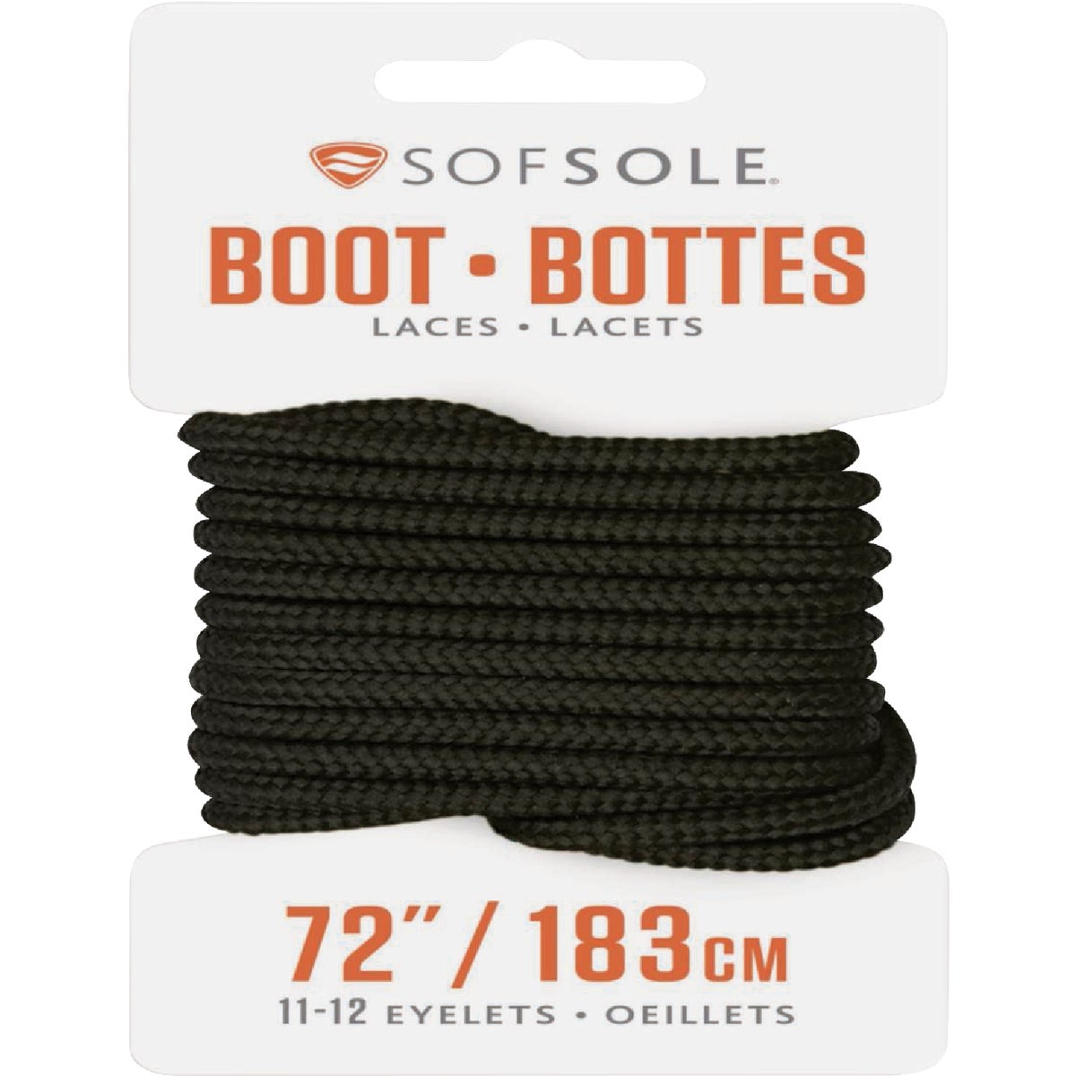 Sof Sole 72 In. Black Boot Laces