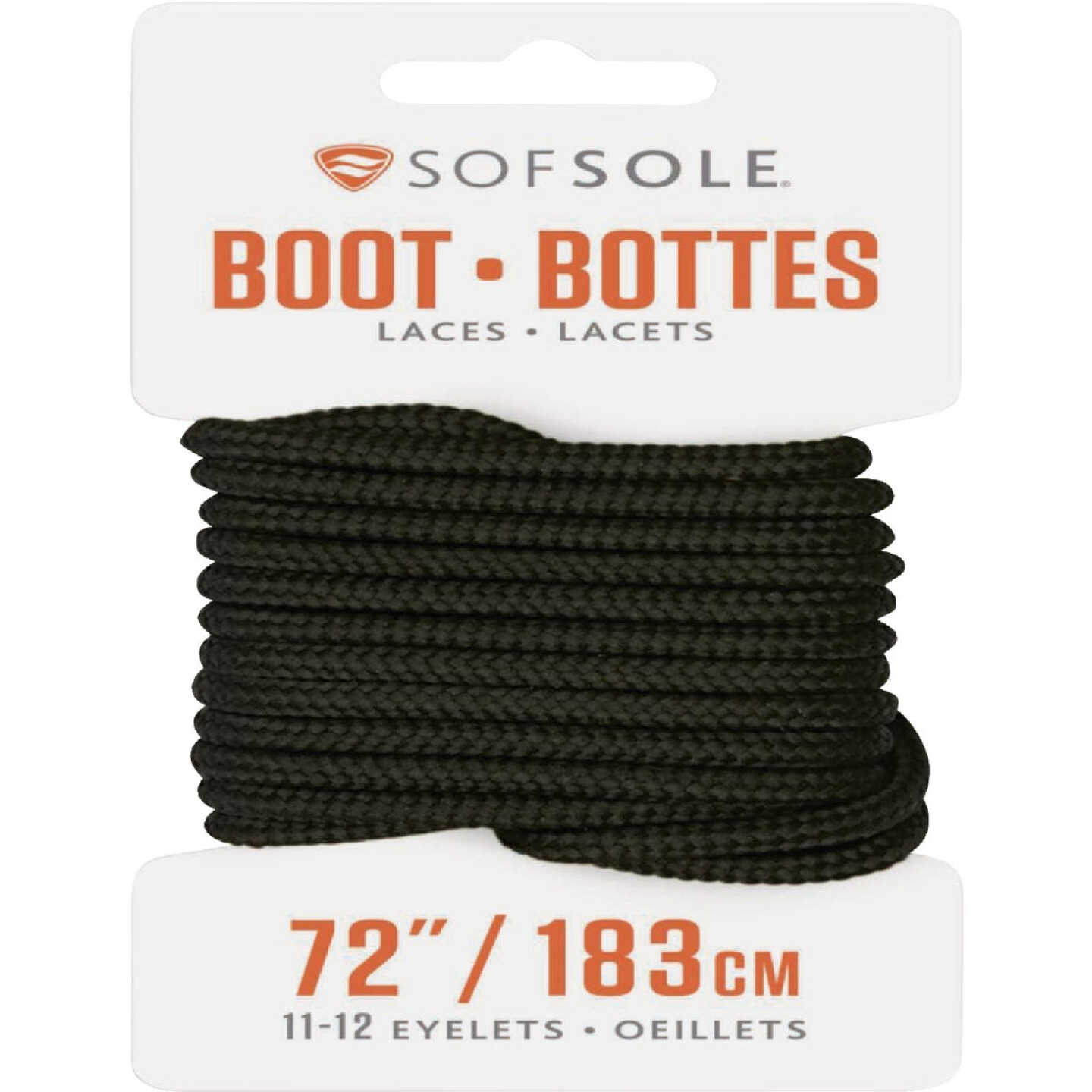 Sof Sole 72 In. Black Boot Laces Image 1