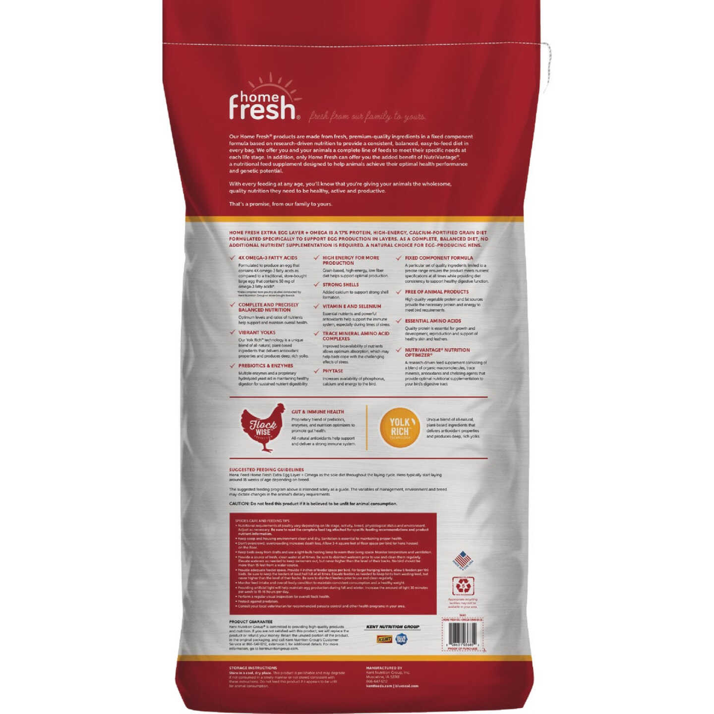 Kent Home Fresh Extra Egg Layer + Omega 50 Lb. Crumble Feed Image 7