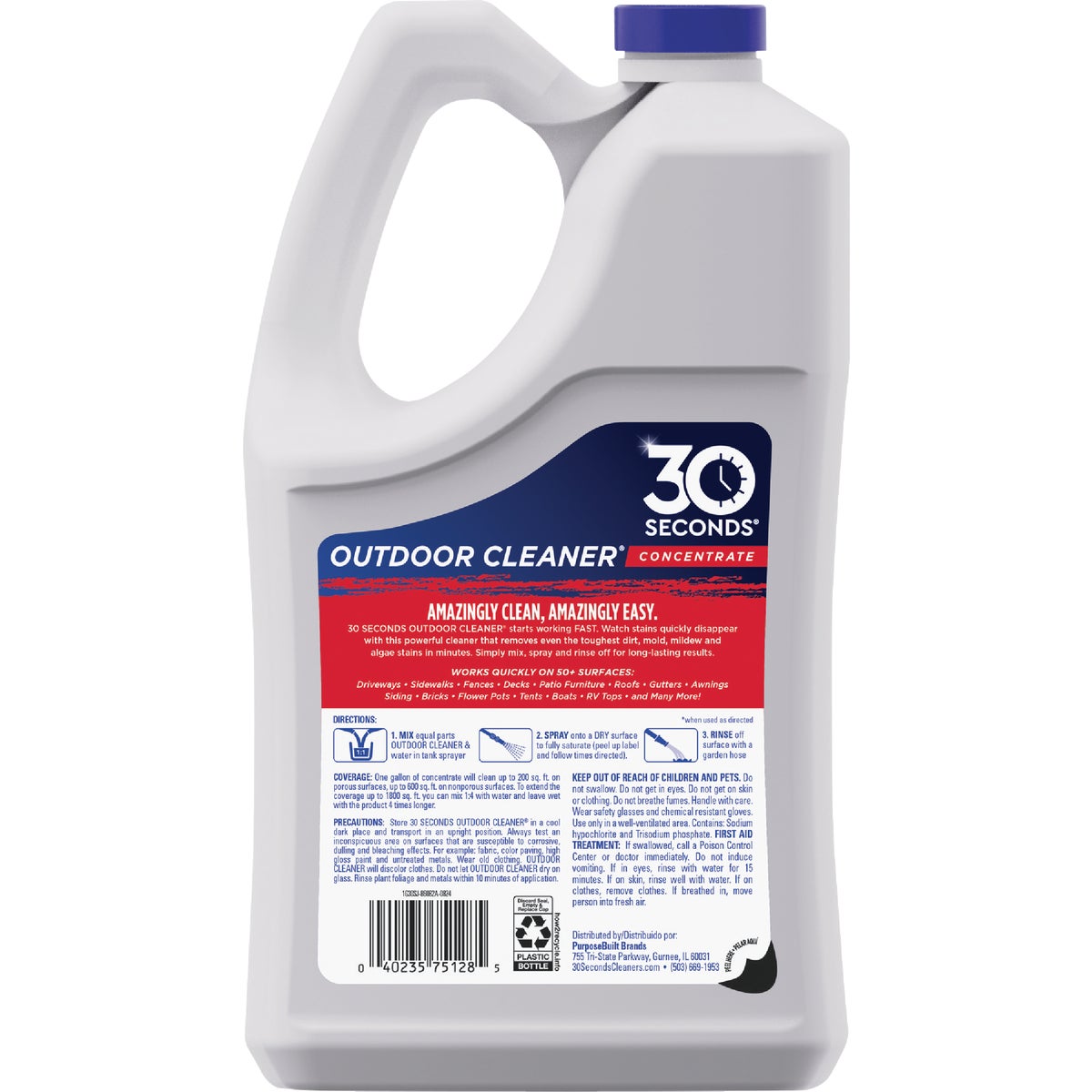 30 seconds Outdoor Cleaner 1 Gal. Concentrate Algae, Mold & Mildew Stain Remover Image 2