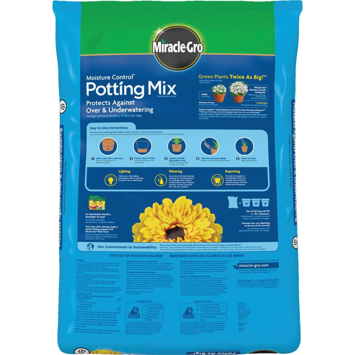 Miracle-Gro Moisture Control 25 Qt. Potting Mix Image 2