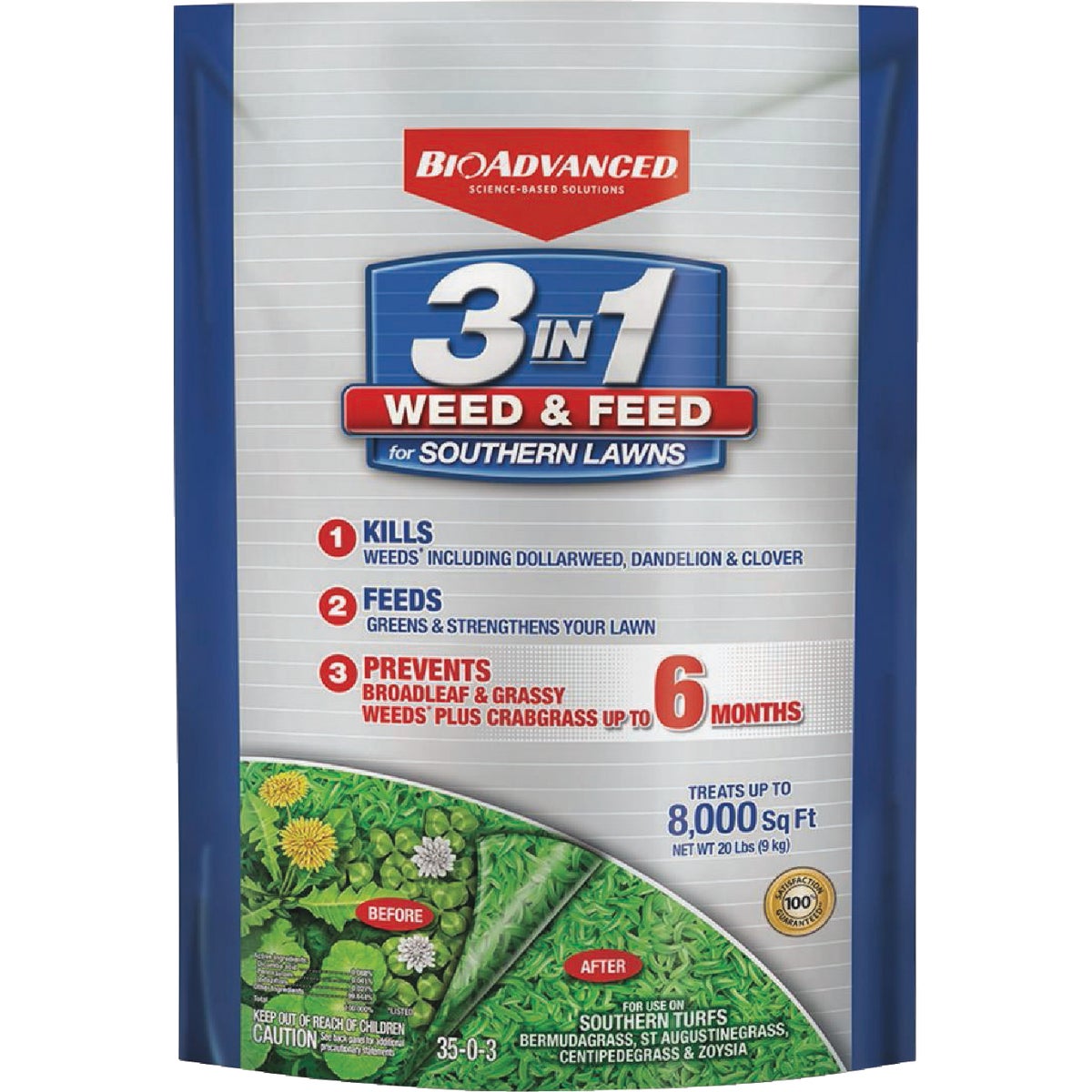 BioAdvanced 3-In-1 20 Lb. Southern Weed & Feed