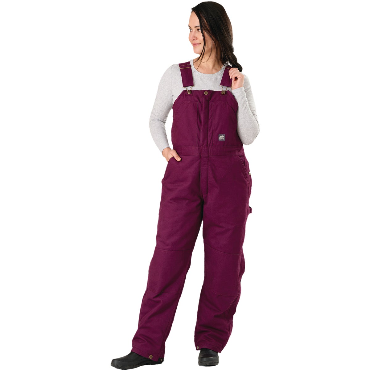 Berne Women's Small Plum Softstone Duck Insulated Bib Overall