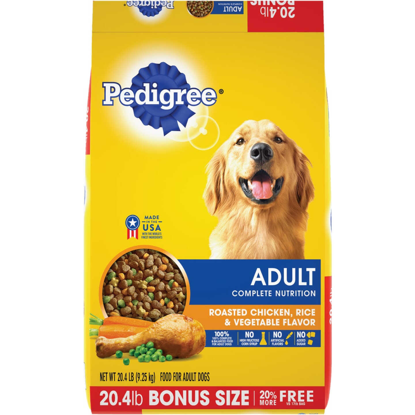 Pedigree Complete Nutrition 20.4 Lb. Roasted Chicken, Rice, & Vegetable Adult Dry Dog Food Image 1