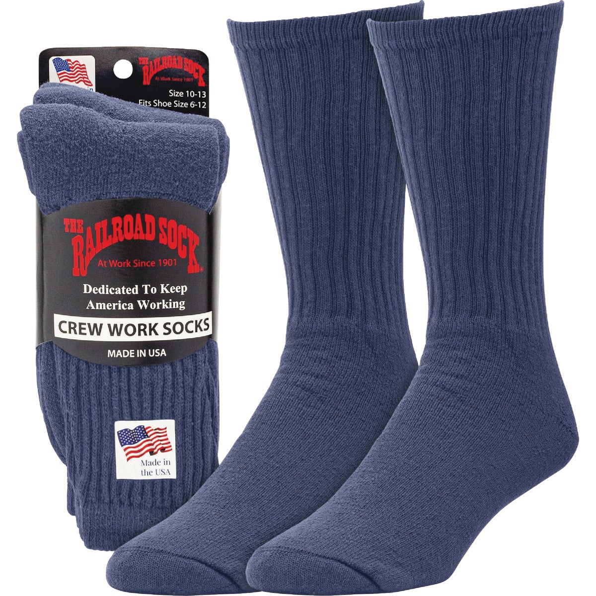 Railroad Sock Navy Welt Top Crew Premium Sock (3-Pack) Image 2
