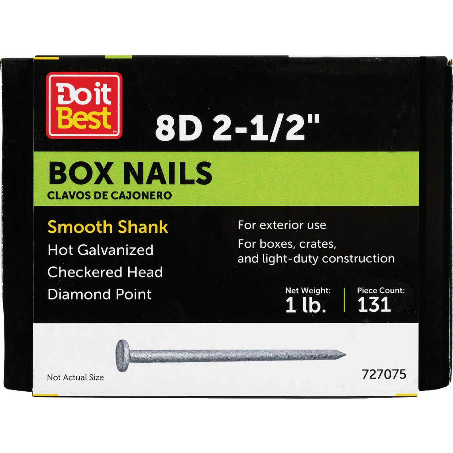 Do it 8d x 2-1/2 In. 11-1/2 ga Hot Galvanized Box Nails (145 Ct., 1 Lb.) Image 1