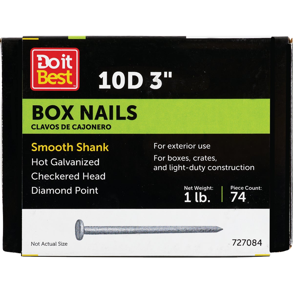 Do it 10d x 3 In. 10-1/2 ga Hot Galvanized Box Nails (94 Ct., 1 Lb.) Image 1