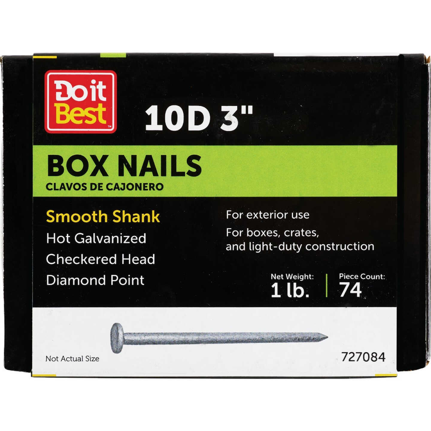 Do it 10d x 3 In. 10-1/2 ga Hot Galvanized Box Nails (94 Ct., 1 Lb.) Image 1