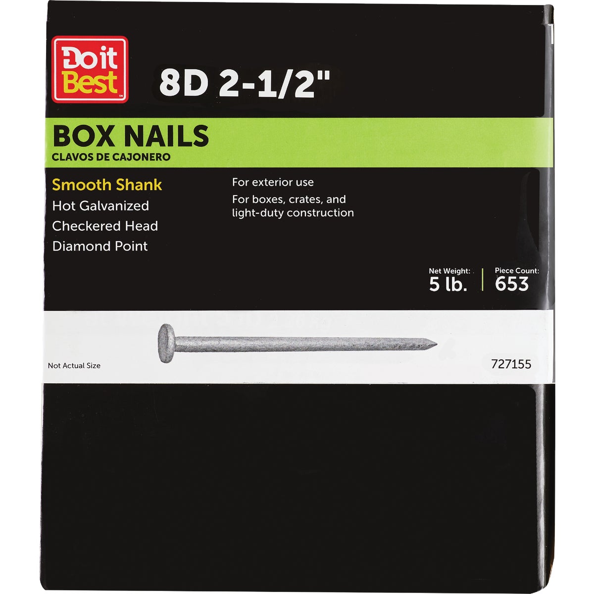 Do it 8d x 2-1/2 In. 11-1/2 ga Hot Galvanized Box Nails (725 Ct., 5 Lb.) Image 1