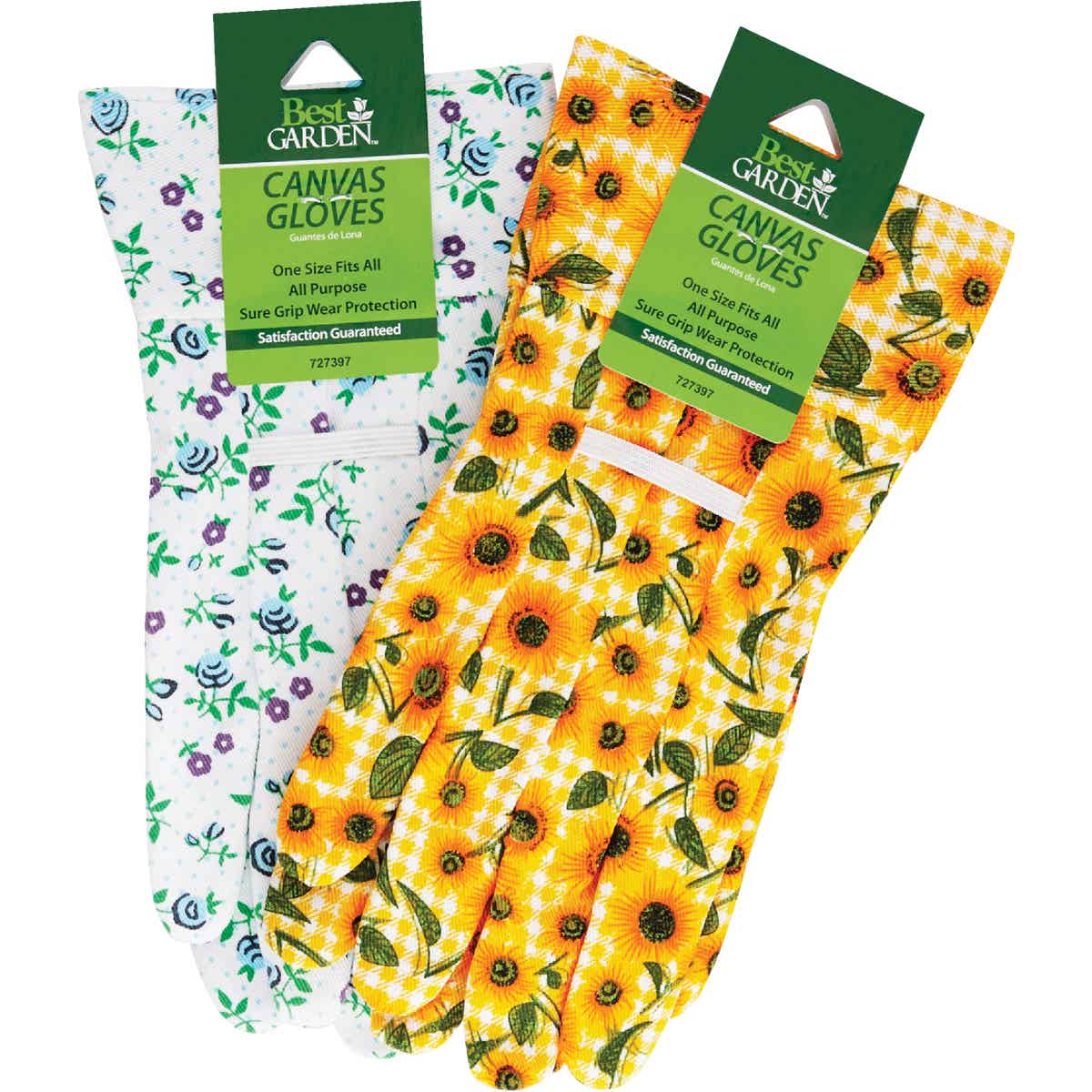 Best Garden Women's 1 Size Fits All Canvas Garden Glove with Gauntlet Cuff Image 3