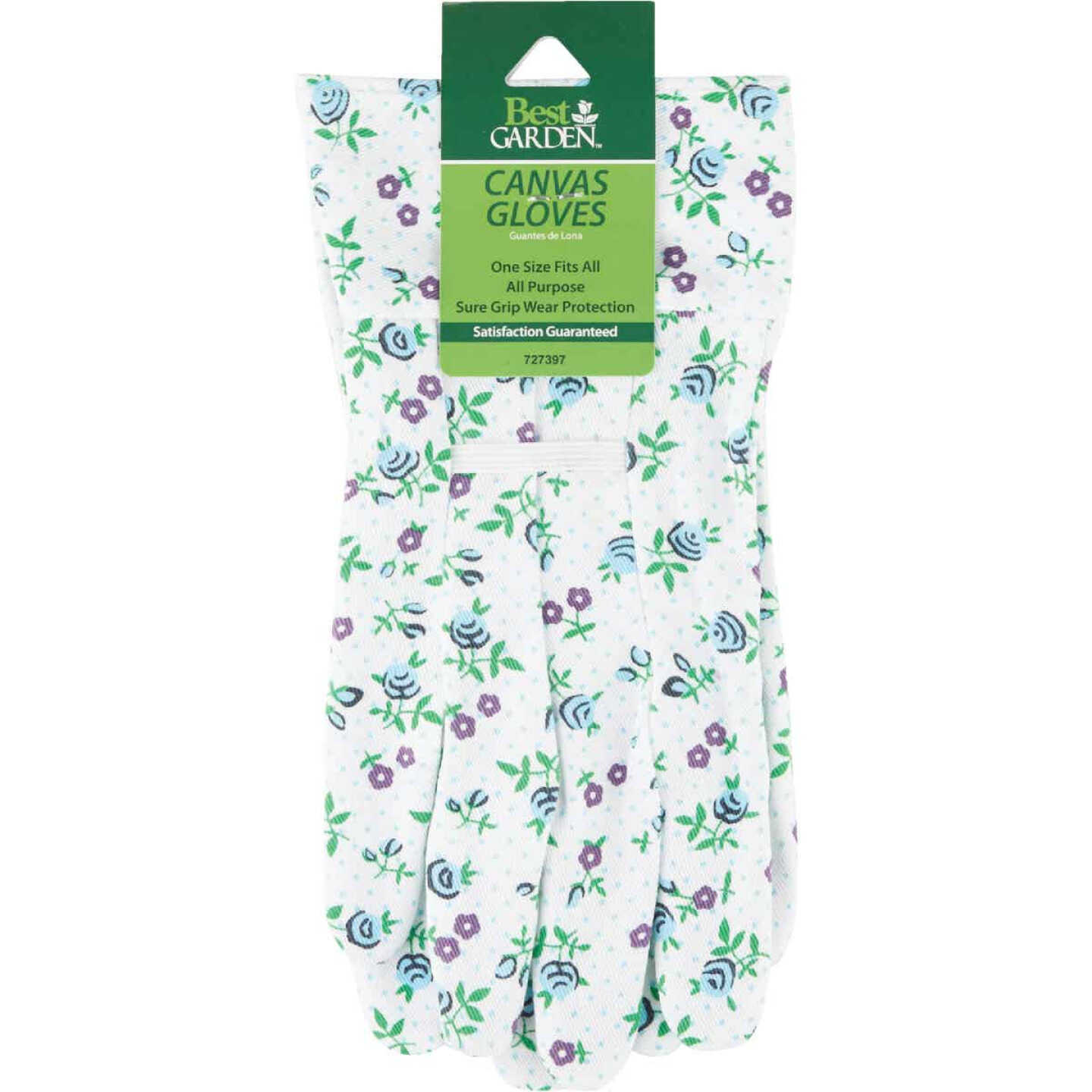 Best Garden Women's 1 Size Fits All Canvas Garden Glove with Gauntlet Cuff Image 6