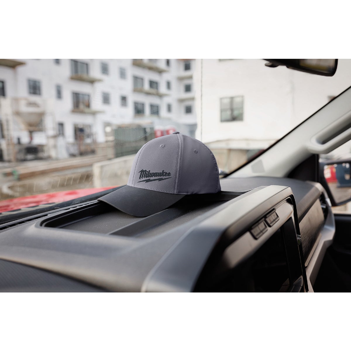 Milwaukee Workskin Dark Gray Performance Fitted Hat, Large/XL Image 5