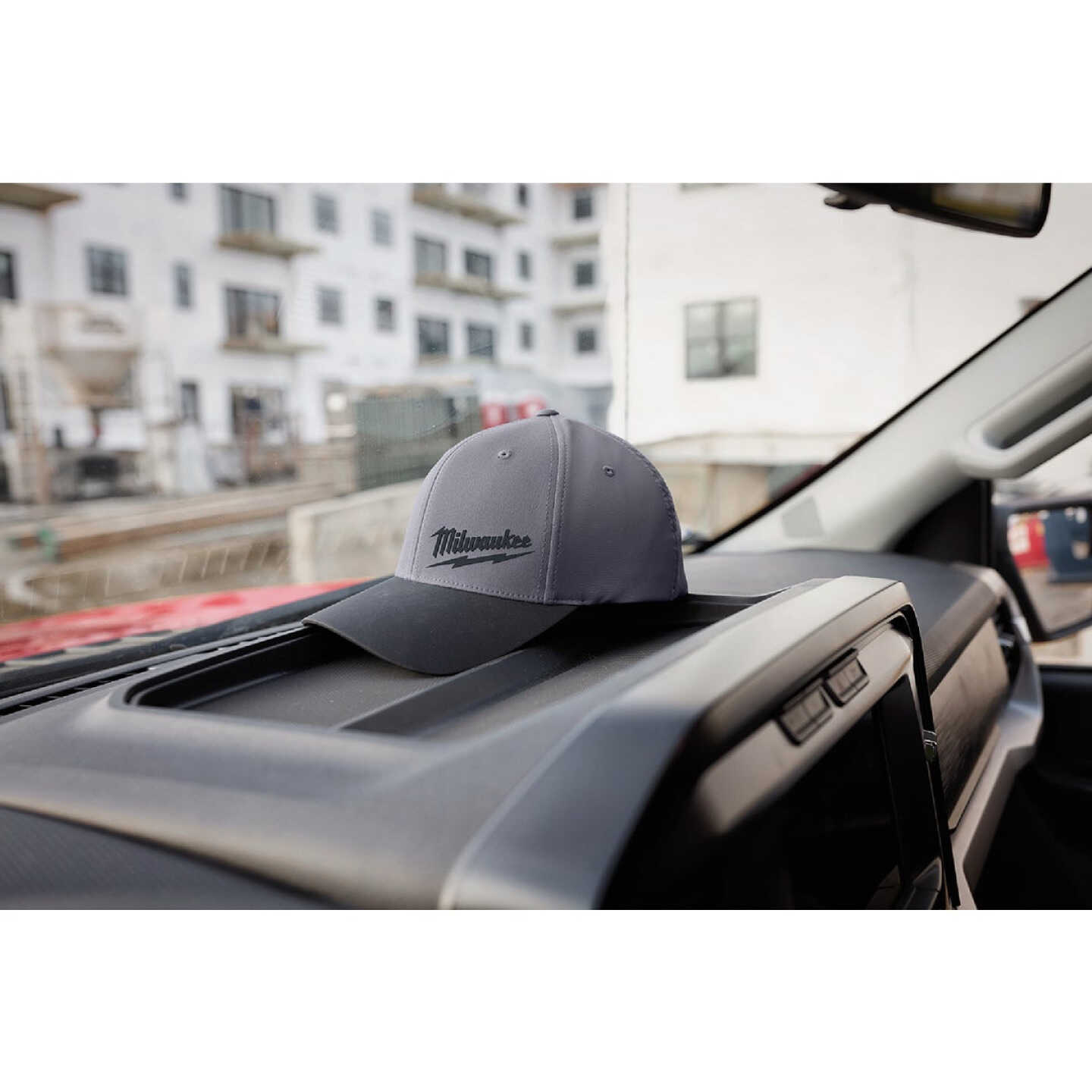 Milwaukee Workskin Dark Gray Performance Fitted Hat, Large/XL Image 5