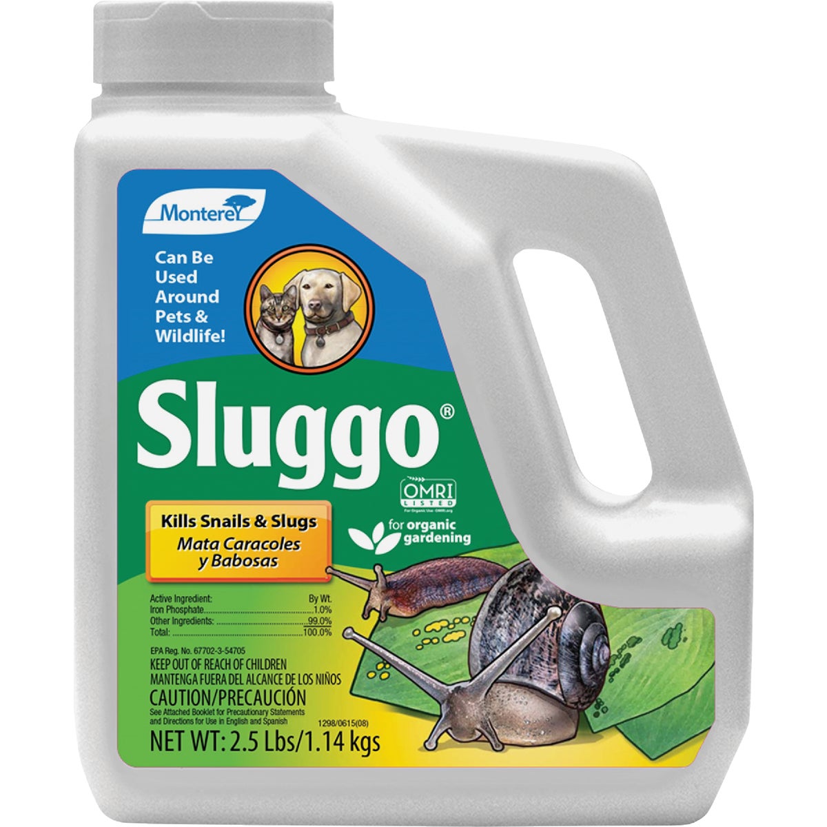 Monterey Sluggo 2-1/2 Lb. Ready To Use Granules Organic Slug & Snail Killer