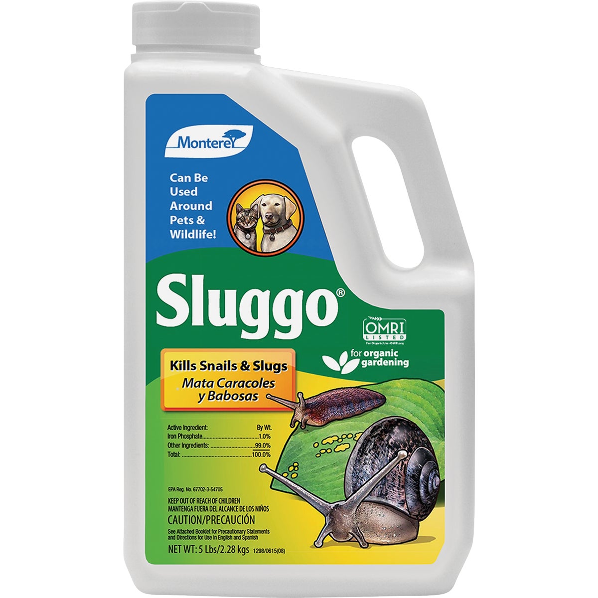 Monterey Sluggo 5 Lb. Ready To Use Granules Organic Slug & Snail Killer
