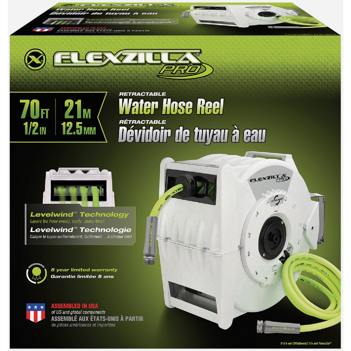Flexzilla Pro Levelwind Retractable Water Hose Reel Image 5