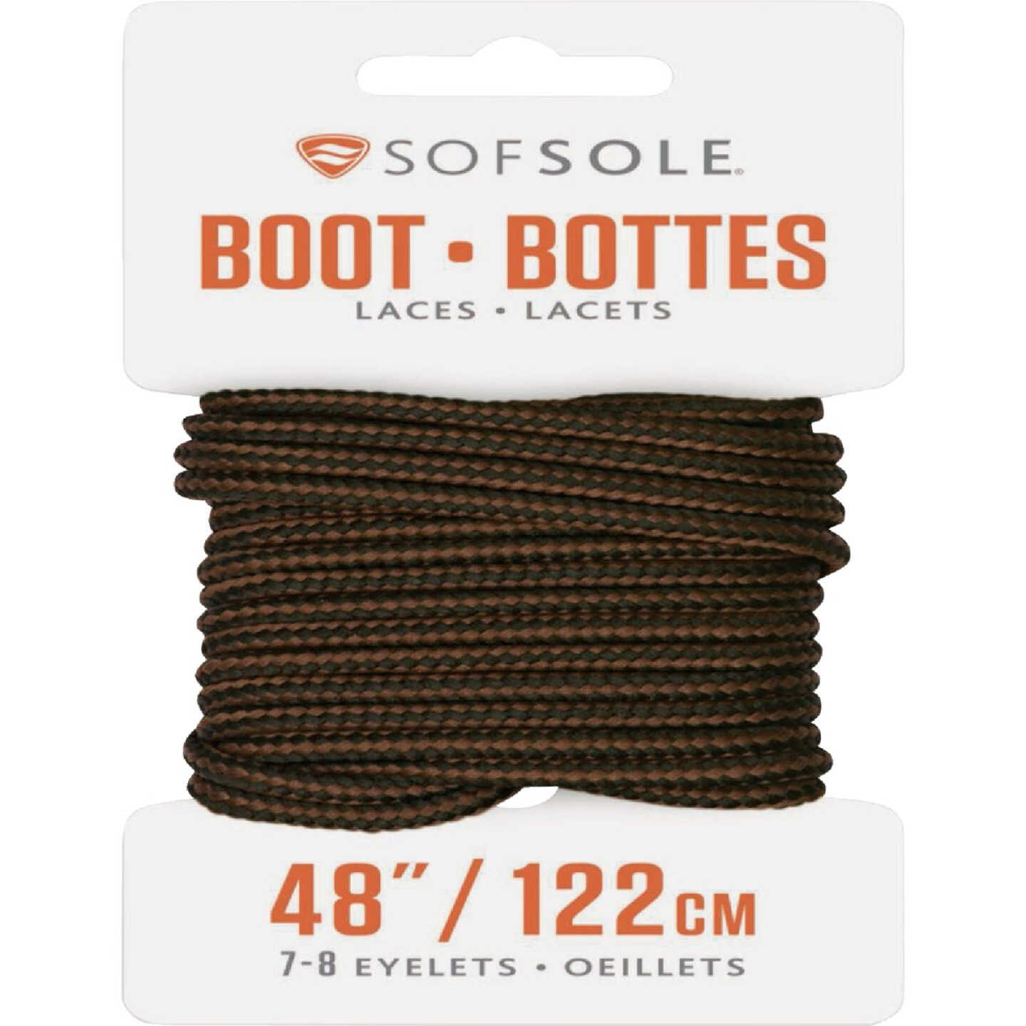 Sof Sole 48 In. Black-Brown Boot Laces Image 1
