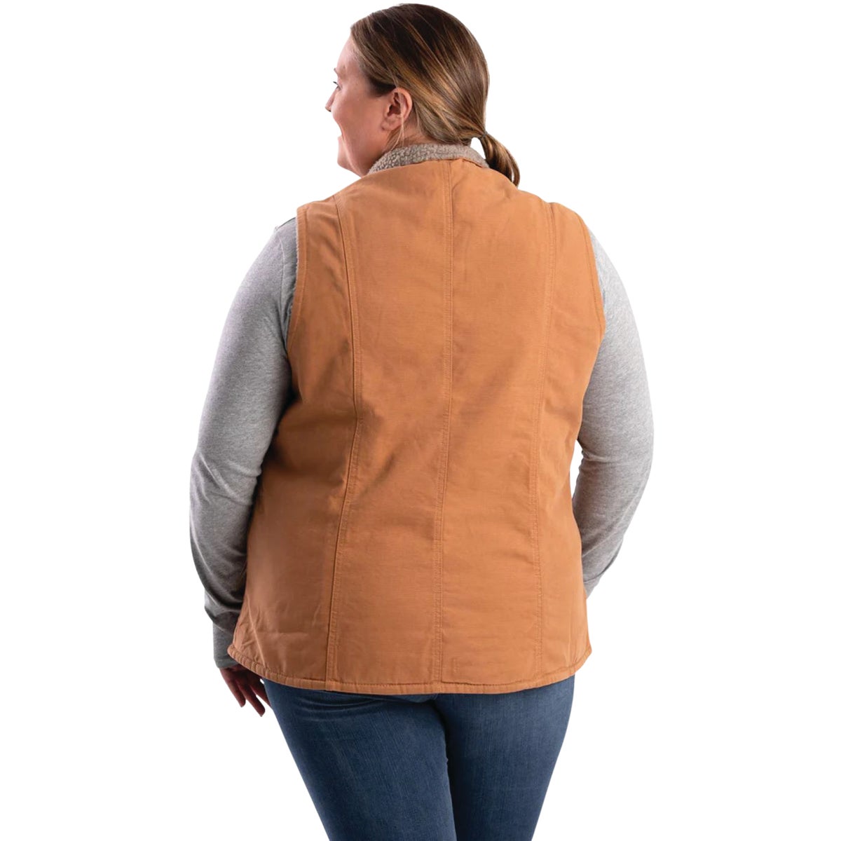Berne Softstone Women's Medium Brown Duck Sherpa-Lined Vest Image 5