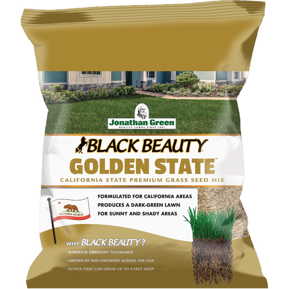 Jonathan Green Black Beauty Golden State California Blend 3 Lb. 600 Sq. Ft. Coverage Tall Fescue Grass Seed
