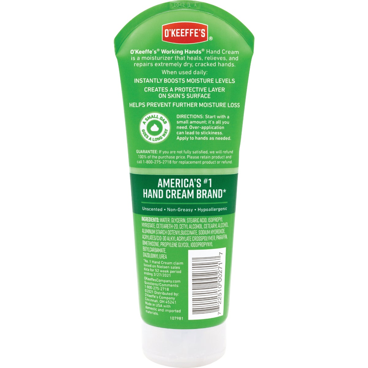 O'Keeffe's Working Hands 7 Oz. Hand Cream Tube Image 4