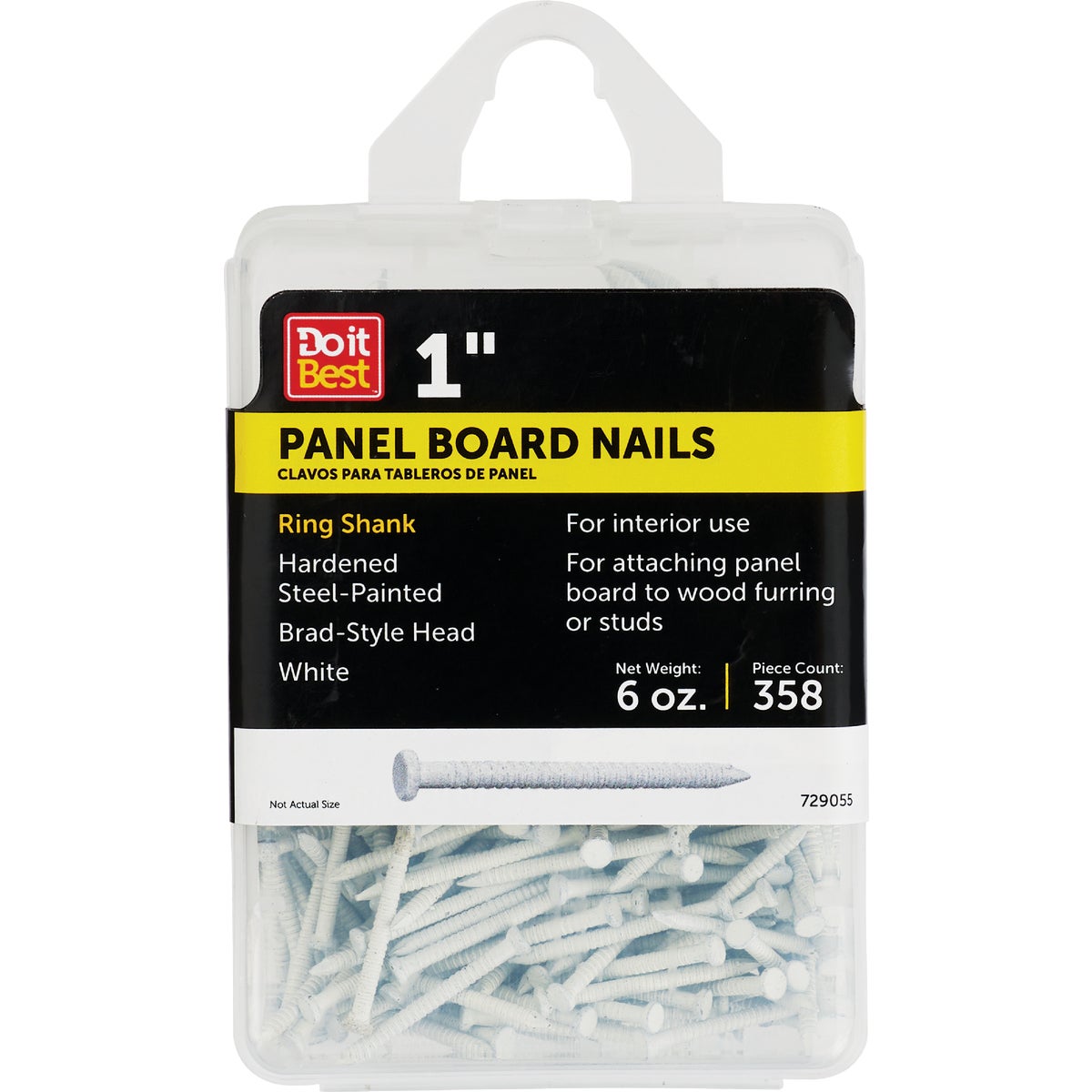 Do it 1 In. 16-1/2 ga White Ring Shank Paneling Nails (358-Count) 