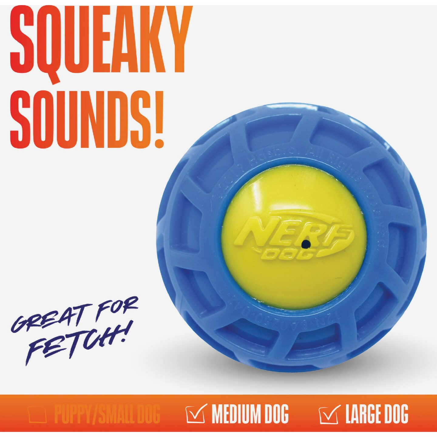 Nerf Dog 3 In. TPR EXO Micro Squeak Ball Image 2