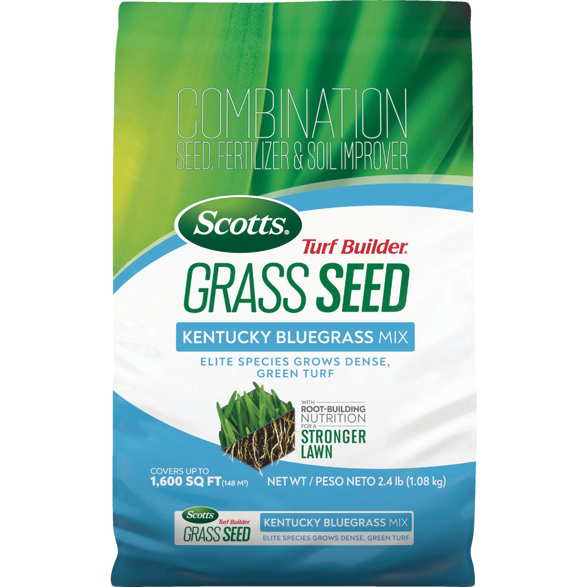 Scotts Turf Builder 2.4 Lb. 200 Sq. Ft. Kentucky Bluegrass Mix Grass Seed, Fertilizer, and Soil Improver Combination Image 1