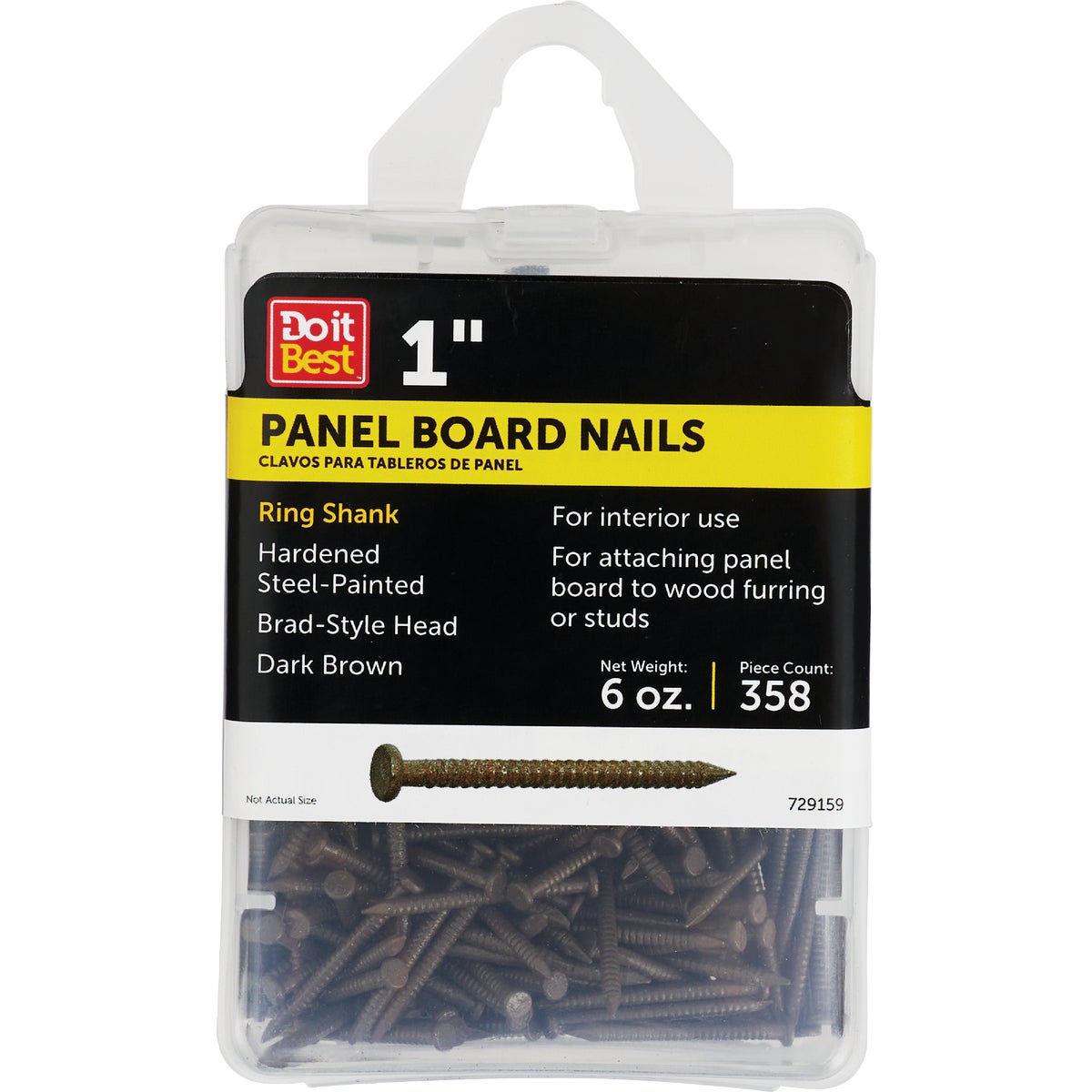 Do it 1 In. 16-1/2 ga Dark Brown Ring Shank Paneling Nails (358-Count)  Image 1