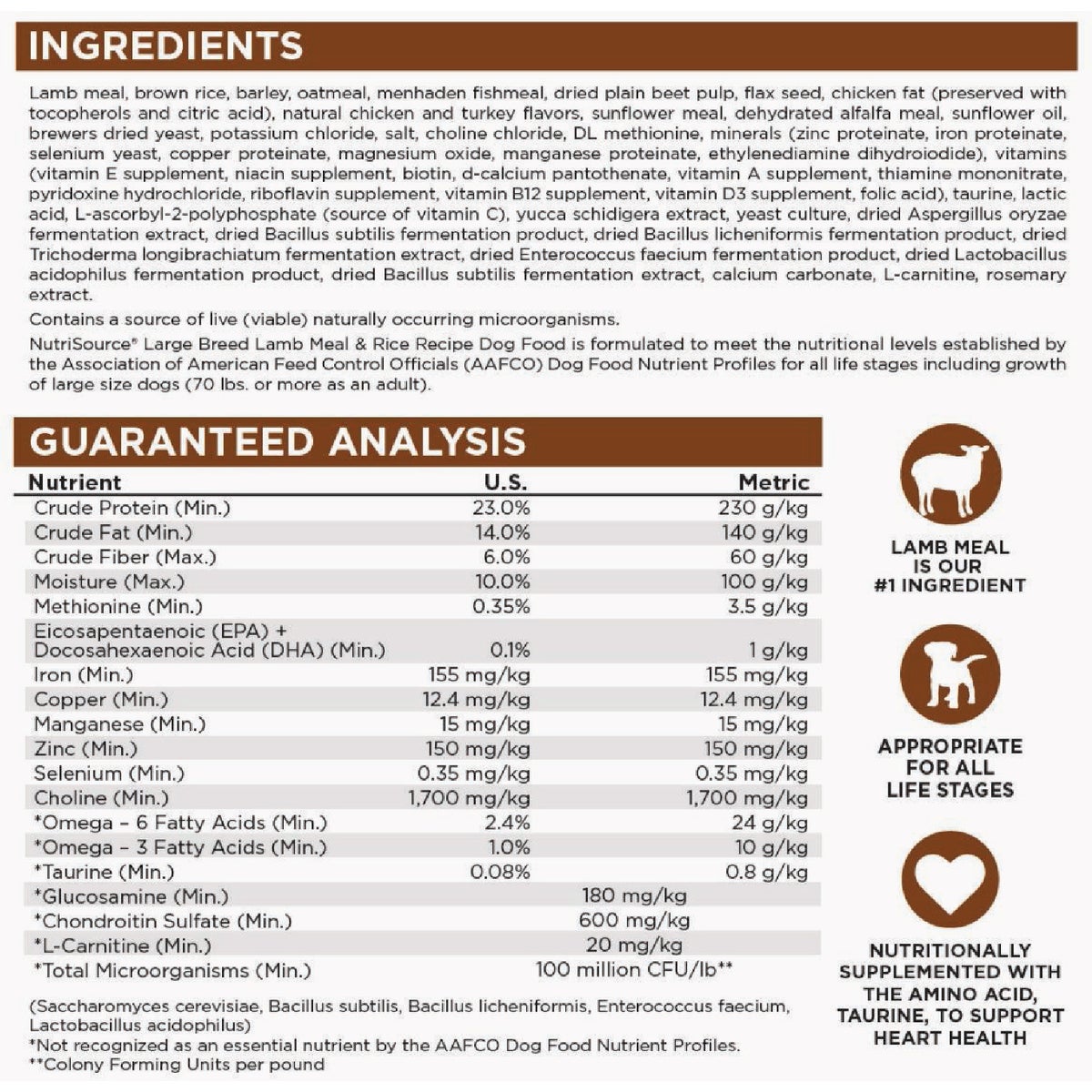 NutriSource 26 Lb. Lamb & Rice Recipe Large Breed Dog Food Image 3