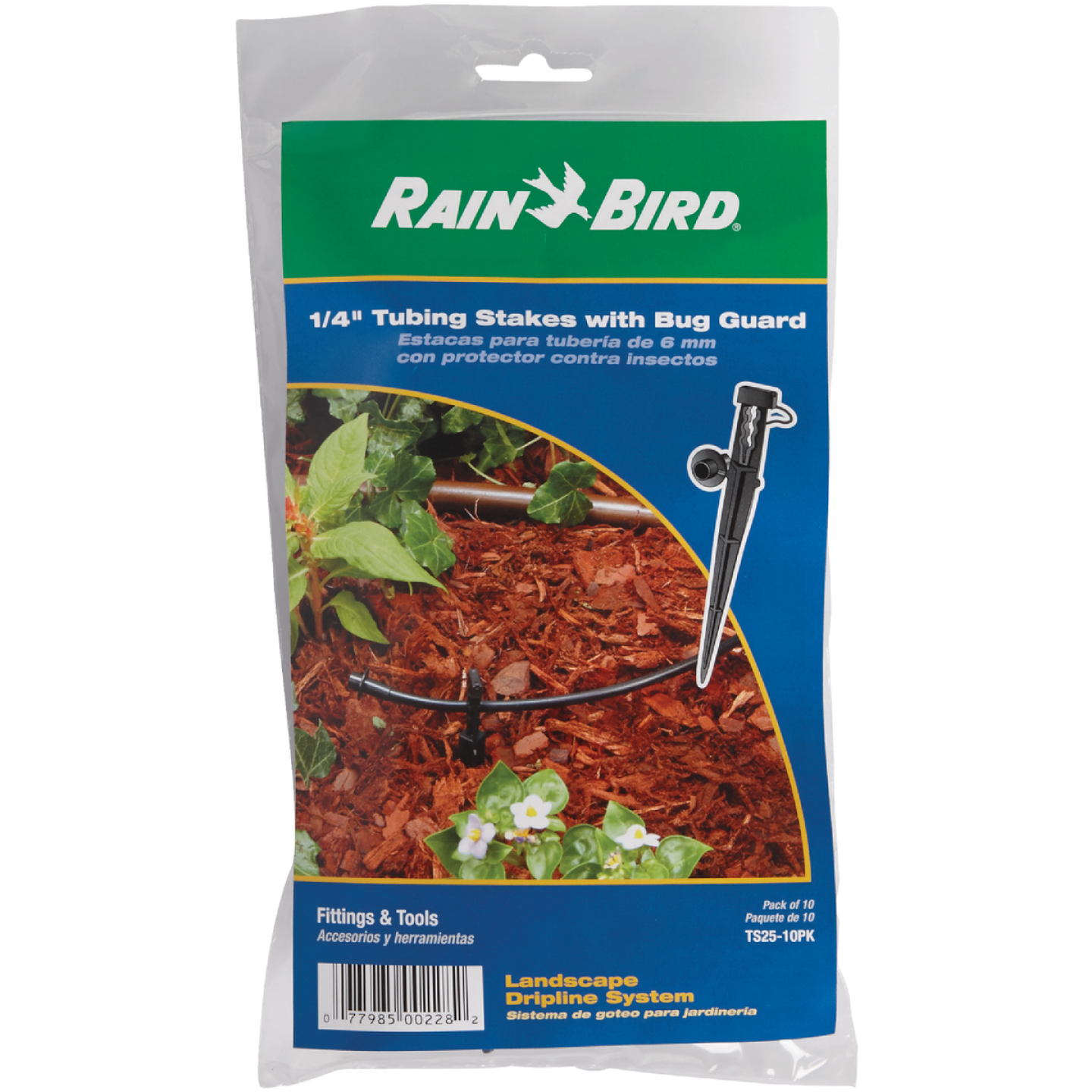 Rain Bird 1/4 In. Tubing Plastic Tubing Stake with Bug Guard (10-Pack) Image 1