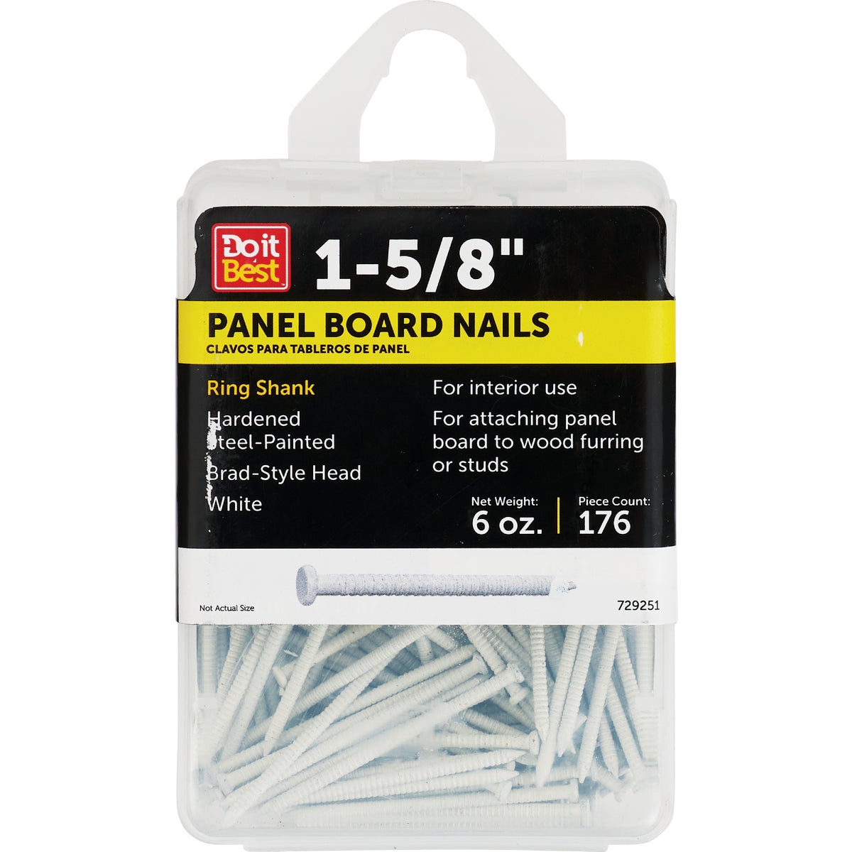 Do it 1-5/8 In. 16-1/2 ga White Ring Shank Paneling Nails (186 Ct.)  Image 1