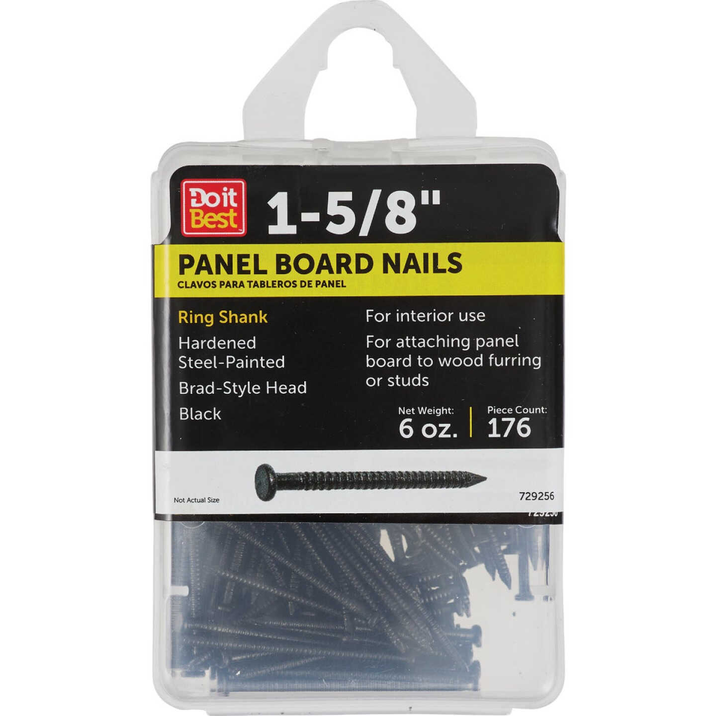 Do it 1-5/8 In. 16-1/2 ga Black Ring Shank Paneling Nails (186 Ct.) Image 1